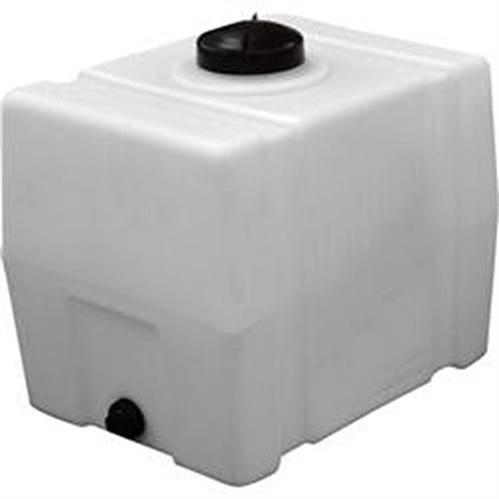 RomoTech 50 Gallon Plastic Storage Tank 82123919 - Square End with Flat Bottom