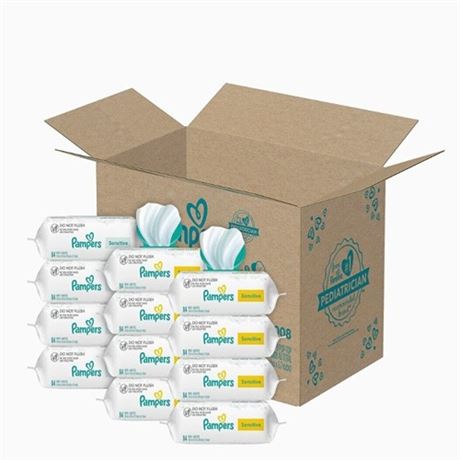 Pampers Sensitive Baby Wipes (Case of 12 Packs)