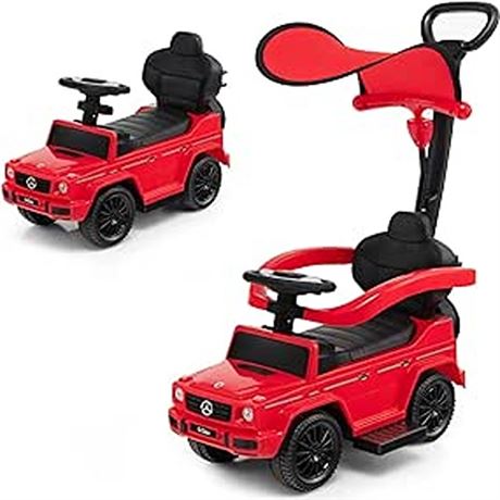 Costzon Push Car for Toddlers 3 in 1 Mercedes Benz Stroller Sliding Walking Car
