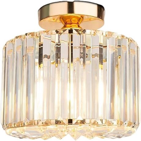 Metal Crystal Chandelier Modern Antique Design Appearance Ceiling Lamp