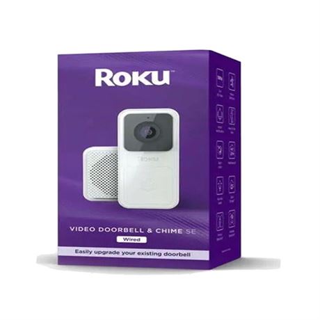Roku Smart Home Video Doorbell & Chime SE (Wired)(1-Pack) with Motion & Sound D