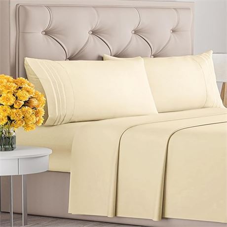 King Size 4 Piece Sheet Set - Comfy Breathable