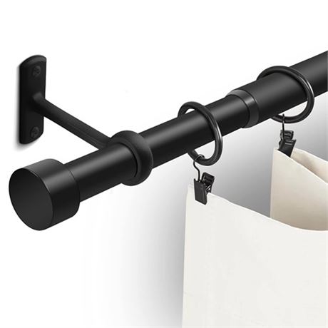1 Inch Curtain Rods for Windows 32 to 144 Black Rustic Rod Set Modern Design Dr