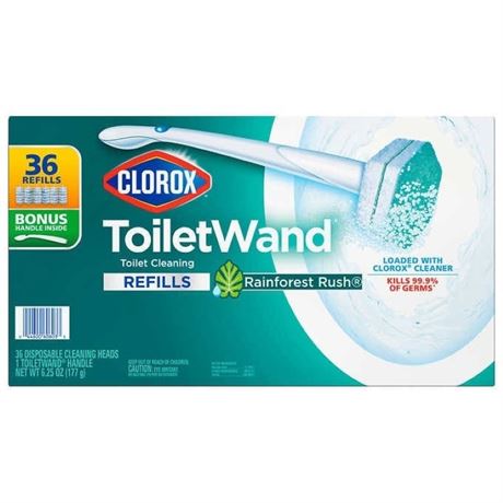 Clorox ToiletWand Disposable Toilet Cleaning System, 36 Refills - Rainforest