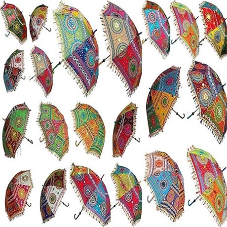 10 Pcs Lot Indian Wedding Umbrella Decoration Handmade Embroidery Elephant Umbre