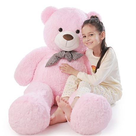Poutmac Big Teddy Bear 4Ft Giant Pink Soft Stuffed