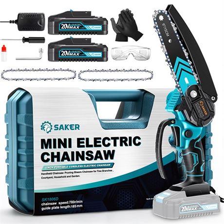 Saker Mini Chainsaw6 Inch Portable Electric Chainsaw Cordless Small Handheld Ch