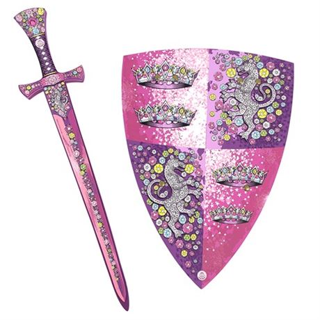 Liontouch Crystal Princess Sword & Shield For Girls  Medieval Play Set in Foam