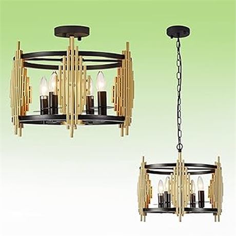 Bamboo Made for Metal Row Chandelier