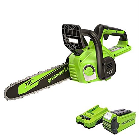 Greenworks 40V 12 Chainsaw 2.0Ah Battery and Charger Included (Gen 2)