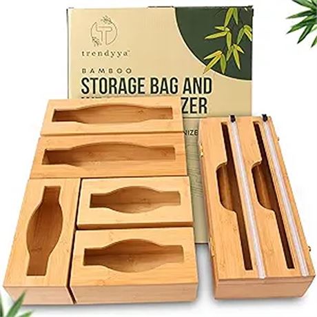 TRENDYYA - Ziplock Bag Organizer 5 Pcs Set Bamboo