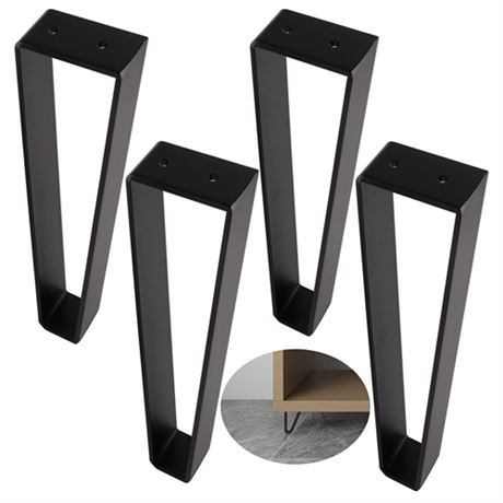 Osring 12 Inch Trapezoid Furniture Legs 4pcs Solid Steel Furniture Hairpin Leg