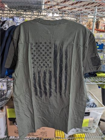 Squared Away Flag Graphic tee - Ranger Green - Size Large