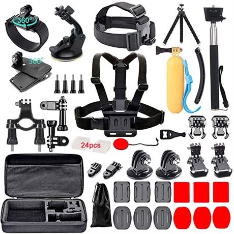 Black pro 60 in 1 Camera Accessories Kit Compatible with GoPro Hero 12 11 10 9