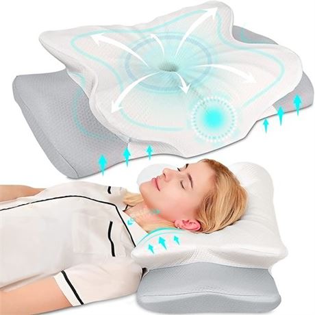 Pulatree Cervical Pillow for Neck Pain Relief Odorless Contour Memory Foam Pill
