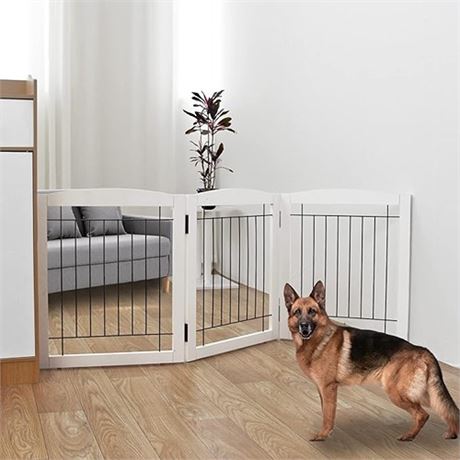 Zjsf Freestanding Foldable Dog Gate