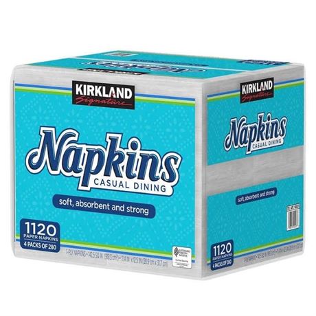 Kirkland Signature Napkins, 1-Ply - 1,120 Total