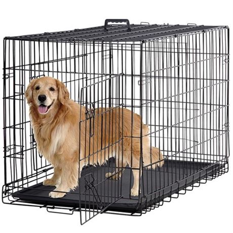 BestPet Double-Door Metal Dog Crate with Divider and Tray  X-Large