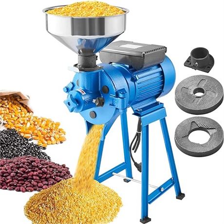 VEVOR Electric Grain Mill Grinder 1500W 110V Dry & Wet Spice Grinder Commercia