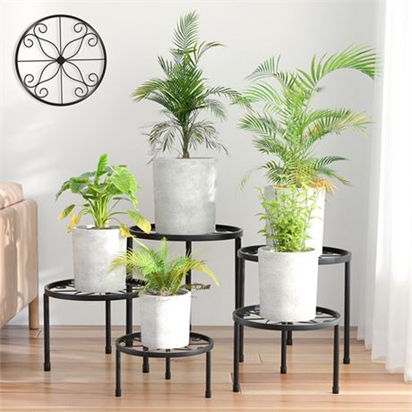 5-Pack Decent Metal Plant Stands Heavy Duty Flower Pot Stands for Multiple Pla