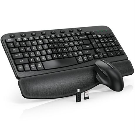 Wireless Keyboard and Mouse Combo Ergonomic Wave K