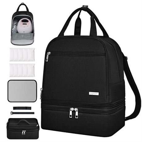 DERJUNSTAR Breast Pump Bag Spectra Pump Backpack Mini Pumping Bags with Pockets