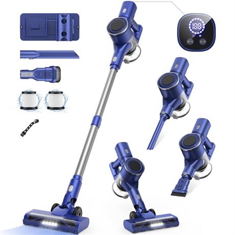 Cordless Vacuum Cleaner Stick Vacuum Cleaners with 28KPA Powerful Suction Anti-
