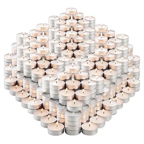 MontoPack Unscented Tea Lights Candles in Bulk  400 White Smokeless Dripless