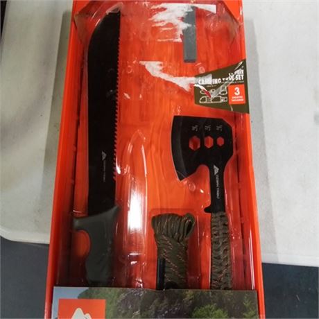 Ozark Trail Camping Tool Set with Flashlight  Machete  Knife (5 PCs)