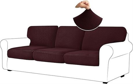 WINCREW Sectional Couch Cover for 3 Cushion Couch