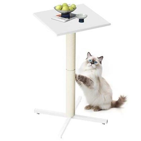 33in Cat Outdoor Side Table Patio Bistro Table with Cat Scratching Posts
