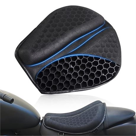 SKYJDM Foldable Motorcycle Gel Seat Cushion Large 3D Honeycomb Structure Shock