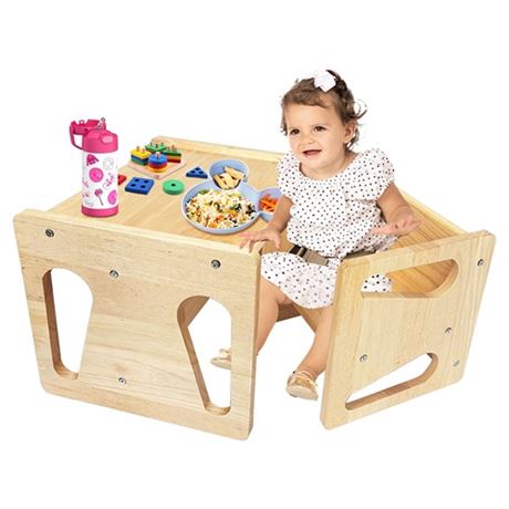 Royxen Montessori Weaning Table and Chair Solid Wood Toddler Table and Chair Se