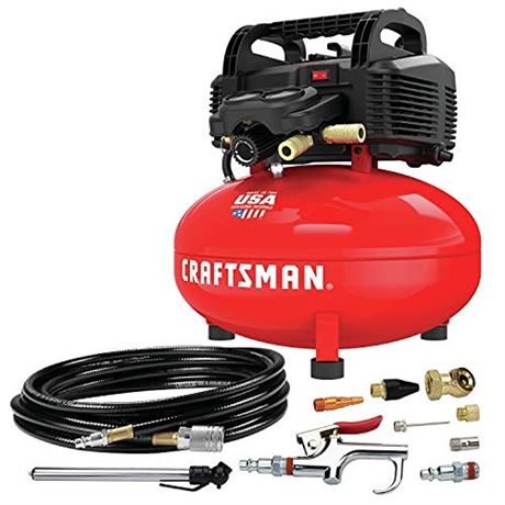 CRAFTSMAN Air Compressor 6 Gallon Pancake Oil-Free with 13 Piece Accessory K