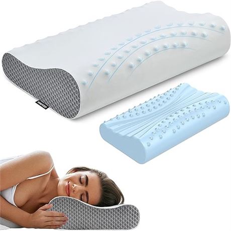 Memory Foam Contour Neck Pillow for Neck and Shoulder Pain Relief
