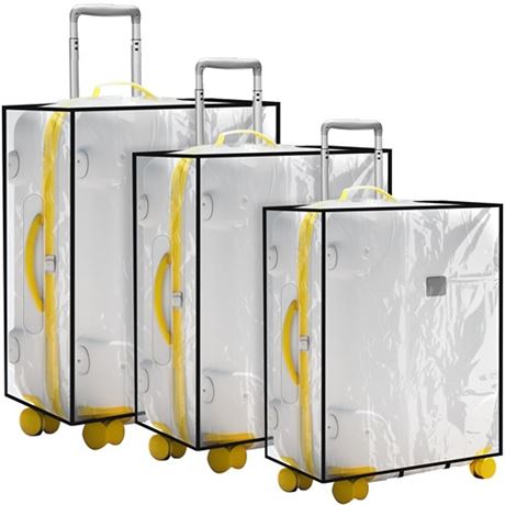 3 Pieces Clear Luggage Cover PVC Suitcase Luggage Cover Protector Waterproof Co
