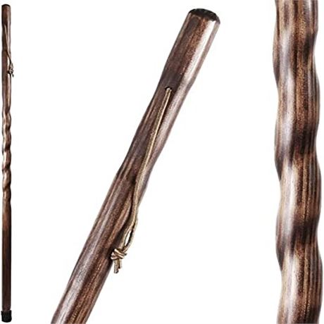 Brazos 55 Twisted Trail Blazer Handcrafted Walking Stick Brown Made in the U