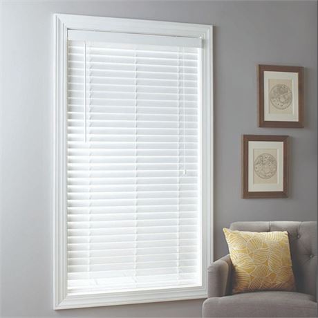 Better Homes & Gardens 2  Cordless Faux Wood Horizontal Blinds  White  59x64