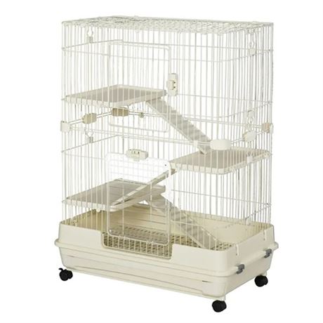 PawHut 32L 4-Level Small Animal Cage Rabbit Hutch