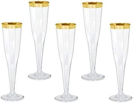 Oojami 100 Plastic Classic Champagne Disposable Fl