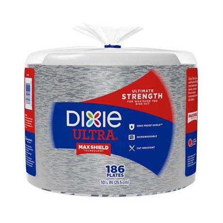 Dixie Ultra 10 1/16 in Paper Plate - 186 Count
