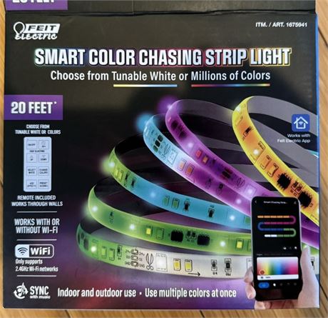 Feit Electric Smart Color Chasing Strip Light with Remote