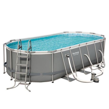 18 Ft. X 9 Ft. Oval 48 in. Deep Metal Frame Above Ground Outdoor Swimming Pool