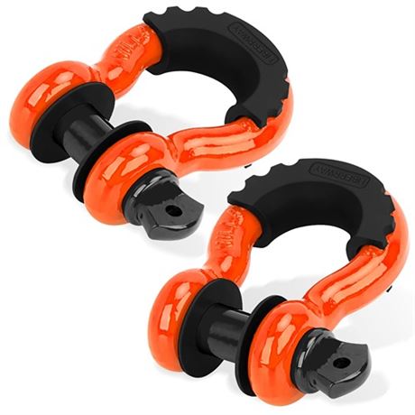 LIBERRWAY Shackles 34 (2 Pack) D Ring Shackle Rugged Off Road Shackles 28.5