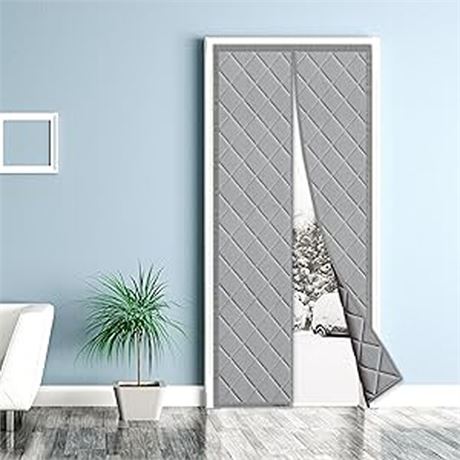 Magnetic Thermal Insulated Door Curtain36x 80 Waterproof Oxford Cloth Door Co