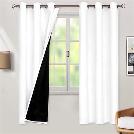 BGment Thermal Insulated 100 Blackout Curtains for Bedroom with Black Liner Do