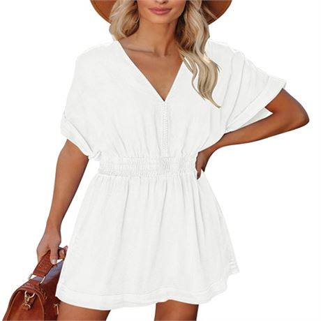 LookbookStore Smocked Dress for Women Summer Dresses with Pockets Summer Dresse