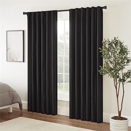 ECLIPSE Fresno Modern Blackout Thermal Rod Pocket Window Curtain for Bedroom (1