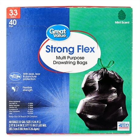 Great Value Strong Flex Multi-Purpose Drawstring Bags  ( 3 Diferents )