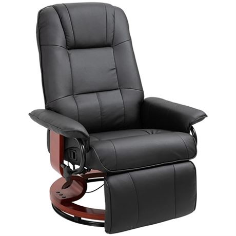 HOMCOM Faux Leather lounge chair with footrest and armres